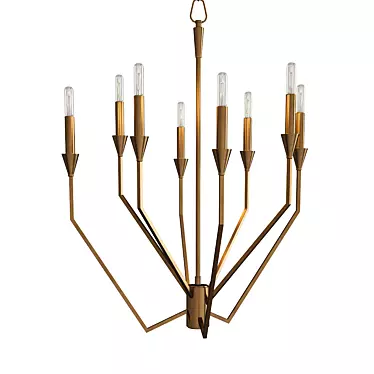 Vintage Brass Archie Chandelier 3D model image 1 