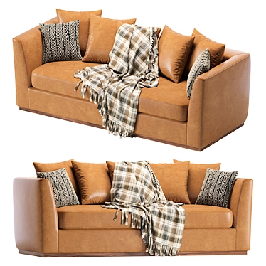 Elegant Taylor Leather Sofa 3D model image 1 