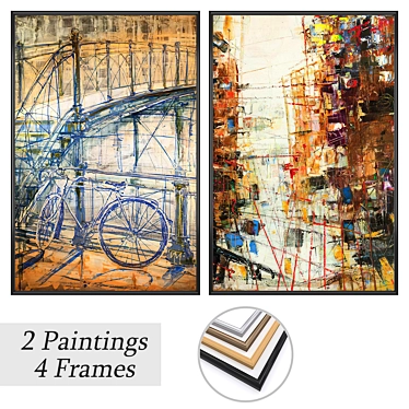 Gallery Art Set: Wall Paintings & Frames 3D model image 1 