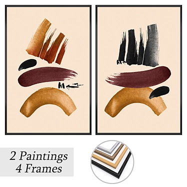 Modern Wall Art Set with Various Frame Options 3D model image 1 