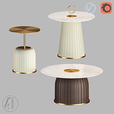 Modern Multi-Size Round Table 3D model image 1 