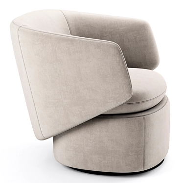 Swivel Crescent Chair: Stylish & Functional 3D model image 1 