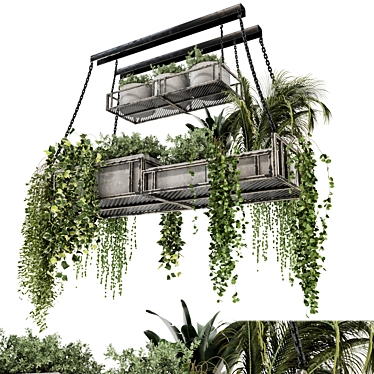 Metal Box Hanging Plants 3D model image 1 