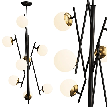 Elegant Alurria LED Chandelier 3D model image 1 