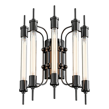 5-Light Linear Ceiling Fixture 3D model image 1 