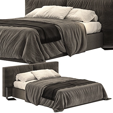 Modern Gray Bed - Ditre Italia 3D model image 1 