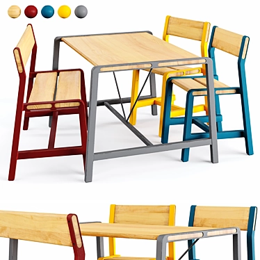 Modern Ikea Children Ypperlig Table 3D model image 1 