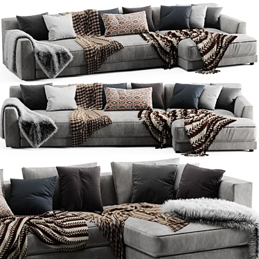 Elegant Poliform Chaise Longue Sofa 3D model image 1 