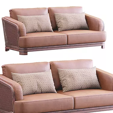 Borial Leather Sofa: Modern Elegance for Your Living Space 3D model image 1 