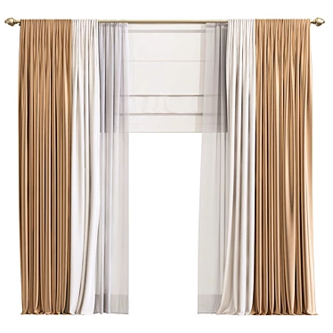 Elegant Curtain 908 3D model image 1 