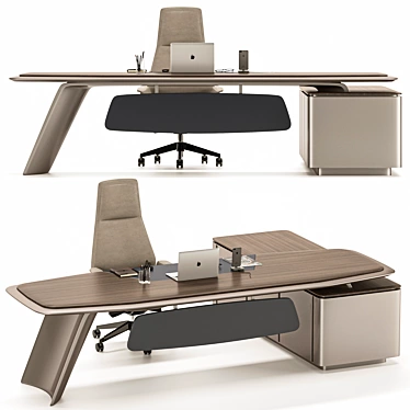 Stylish Gramy Executive Desk 3D model image 1 