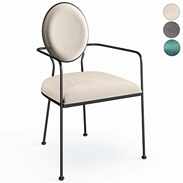 Elegant Cairo Linen Armchair 3D model image 1 