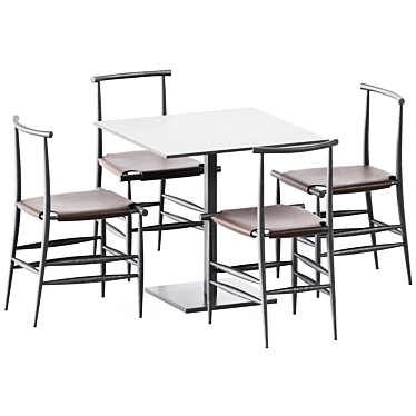Modern Dining Set: Dado S80 Table & Pelleossa Chair 3D model image 1 