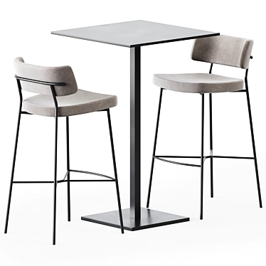 Modern Bar Set: Dado S70 Table & Marlen Bar Chair 3D model image 1 