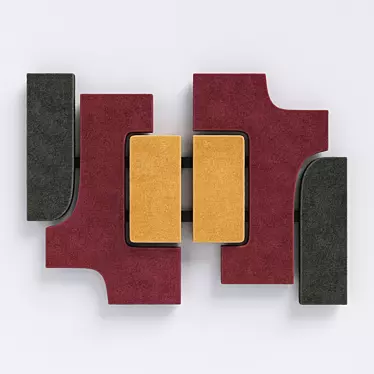 Giobagnara Tabou Parete: Modern Wall Sculpture in Suede Leather 3D model image 1 