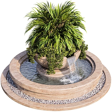  Green Oasis Fountain: Modern Plant & Water Feature 3D model image 1 