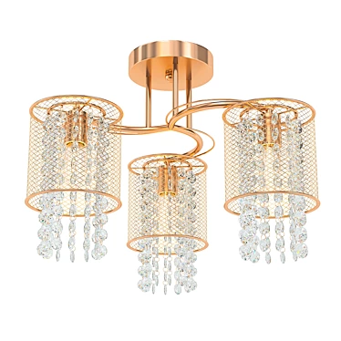 Elegant Gold Ceiling Light 3D model image 1 