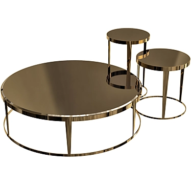 Elegant Amadeus Mirrored Coffee Table 3D model image 1 