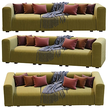 Modern Hay Mags 3-Seater Sofa 3D model image 1 