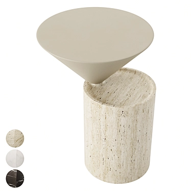 Elegant De La Espada Laurel Marble Side Table 3D model image 1 