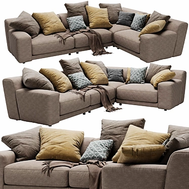 Modern Blanche Tutto Sectional: Versatile, Stylish, and High-Quality 3D model image 1 