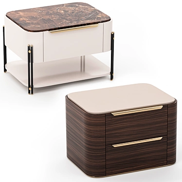 Bamboo Chic Bedside Tables 3D model image 1 