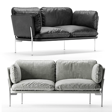 Cloud Sofa: Cozy 2-Seater Haven 3D model image 1 