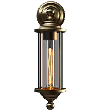 Vintage Brass Wall Lamp 3D model image 1 