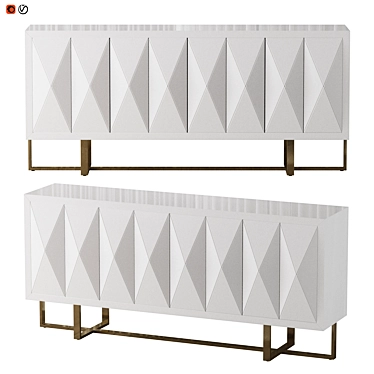 Elegant White/Gold Sideboard Molln 3D model image 1 