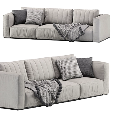 Modern Luna Sofa: Sleek 3-Seater 3D model image 1 