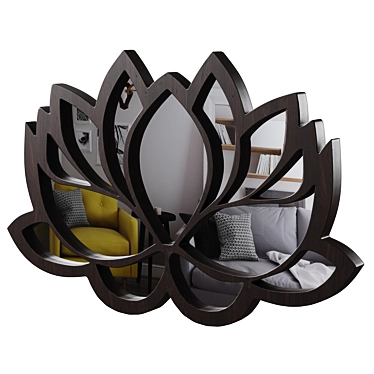 Elegant Lotus Copper Mirror 3D model image 1 