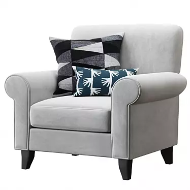 Modern Tula Fabric Accent Chair 3D model image 1 
