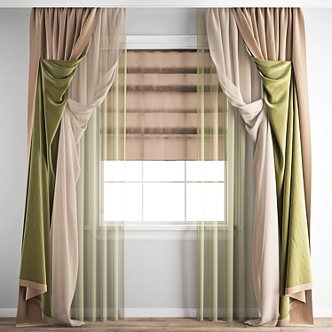 Poly Curtain: 3D Model & Textures 3D model image 1 