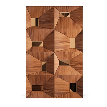 Talisman Wall Panels: Luxury Wood & Mirrored Inserts 3D model image 1 