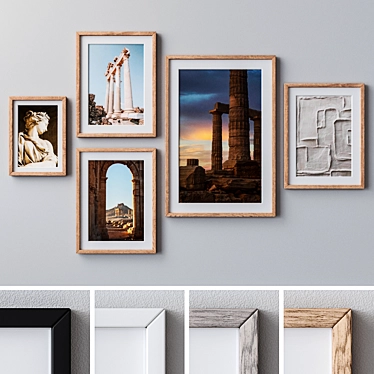 Multi-color Photo Frames Set 3D model image 1 