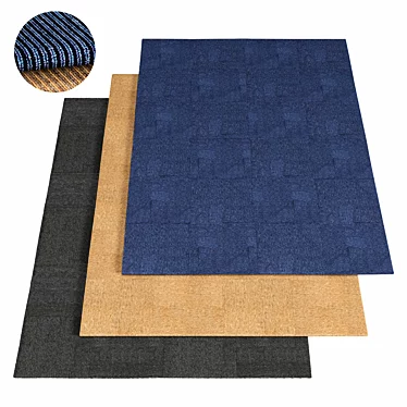 Blue Lines Contemporary Rug 3D model image 1 