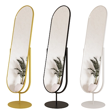 Elegant Floor Mirror with Stand 3D model image 1 