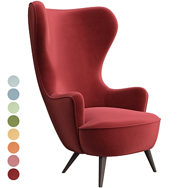 Elegant Micro Wingback Chair 3D model image 1 