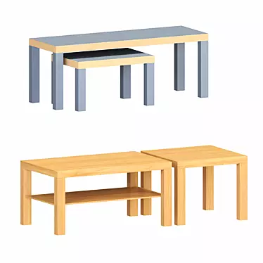 Modern Grey Nest of Tables Set 3D model image 1 