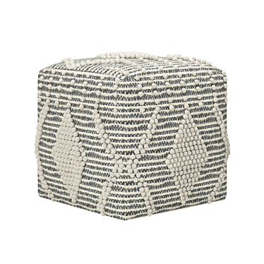 Buckland Geometric Pouf Ottoman: Stylish + Comfy 3D model image 1 