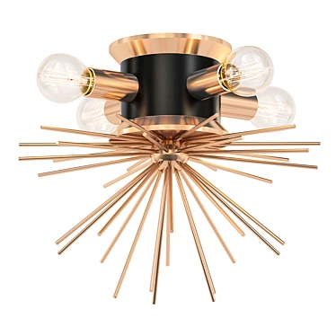 Hedgehog Brass Chandelier: Modern Elegance 3D model image 1 