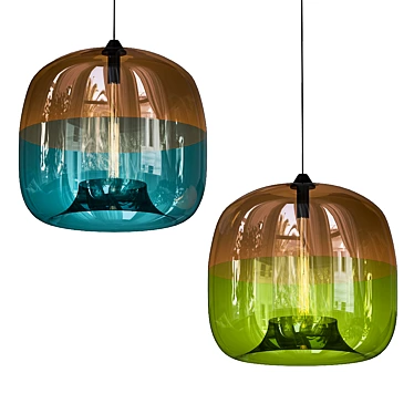 Elegant Glass Pendant Light 3D model image 1 