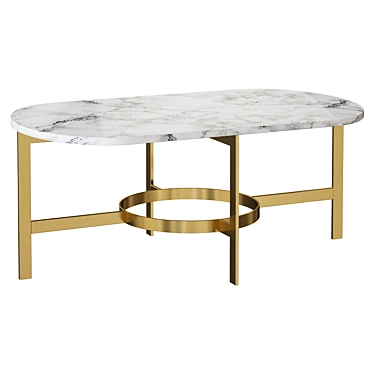 Modern White Marble Coffee Table 3D model image 1 