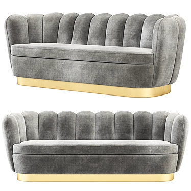 Elegant Mirage Velvet Sofa 3D model image 1 