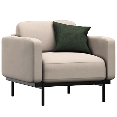 Jarrod Forest Green Armchair: Stylish and Comfortable 3D model image 1 