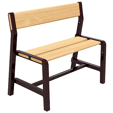 Modern Beech Red Children's Bench - YPPERLIG by IKEA 3D model image 1 