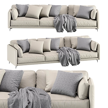 Krisby 3 Seat Modern Sofa 3D model image 1 