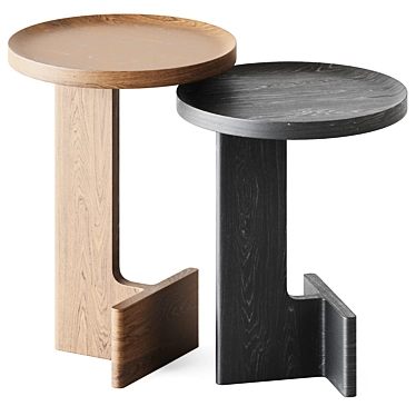 Ariake Wooden Beam Side Tables 3D model image 1 