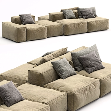 Peanut B Sectional Sofa: Stylish & Versatile 3D model image 1 