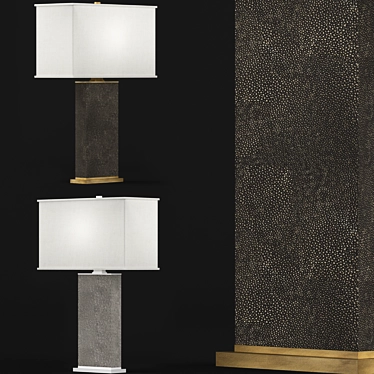 Luxe Shagreen Rectangular Lamp 3D model image 1 